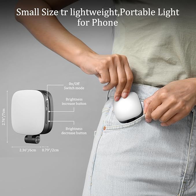 Magnetic Selfie Light Compatible with MagSafe for iPhone – Rechargeable LED Fill Light with Mirror, CRI≥95, 5 Color Temps, Foldable Ring Light - Image 6