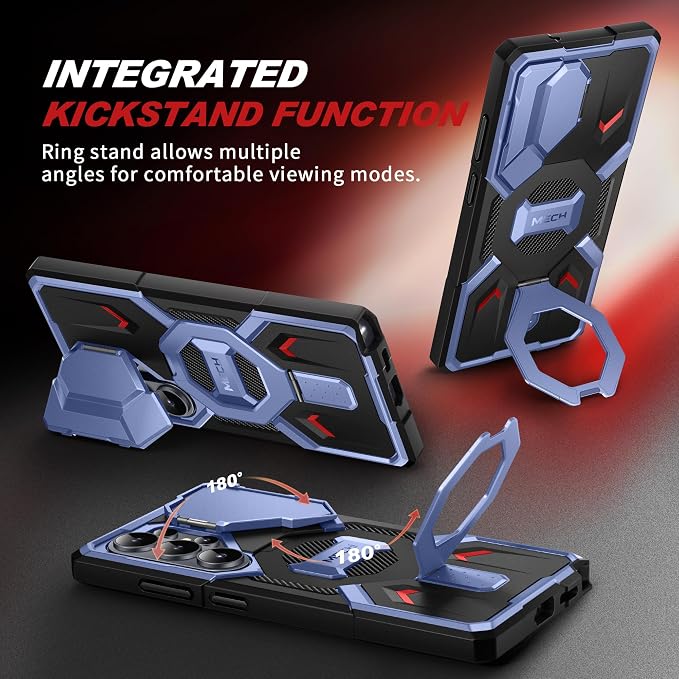 TONGATE Magnetic Stand for Samsung Galaxy S26 Ultra Case, Compatible with Magsafe, [Camera Cover & 2 Front Frames][Drop Protection] S26 Ultra Case Built-in Screen Protector & Belt Clip, Blue - Image 6