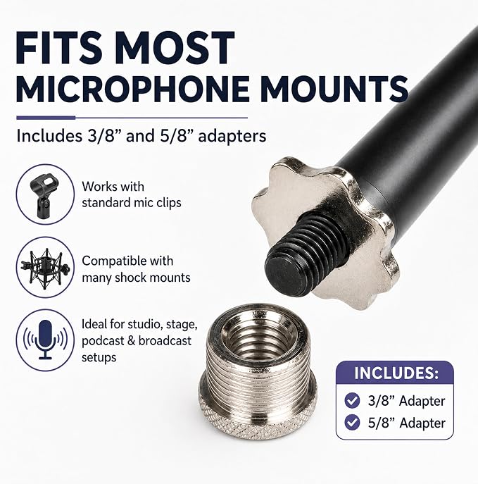 LyxPro SMT-1 Professional Microphone Stand Heavy Duty 93” Studio Overhead Boom Stand 76” Extra Long Telescoping Arm Mount, Foldable Tripod Legs & Adjustable Counterweight | OVERHEAD STUDIO BOOM STAND: Tall 93 inch mic stand with 76 inch boom for drums,... - Image 6