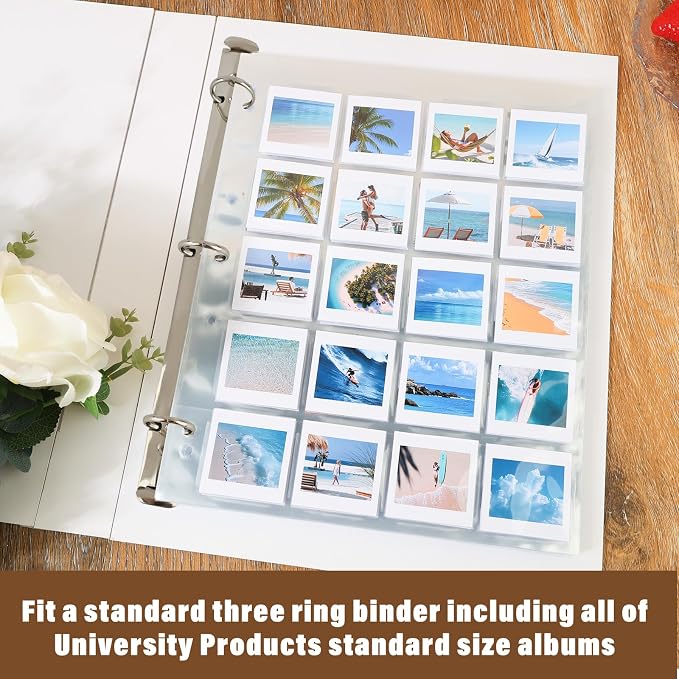 Lineco Polypropylene Archival Slide Storage Album Pages, Pack of 50 | Top Loading Page Sleeves, Pages Hold 20 2X2 Inch Slides, Photos, Cards, Negatives, Sheet Size 9.375x 11.375 Inch - Image 4