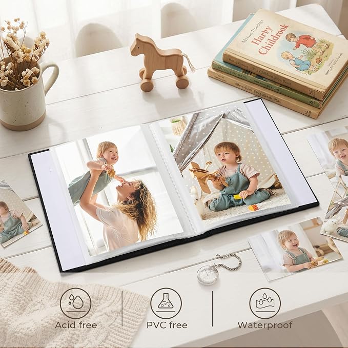 Vienrose 4x6 Mini Photo Album, 2 Pack, 52 Photos, Black | Linen Cover, Photo Book, Baby Memory Book, Artwork Postcards Storage - Image 5