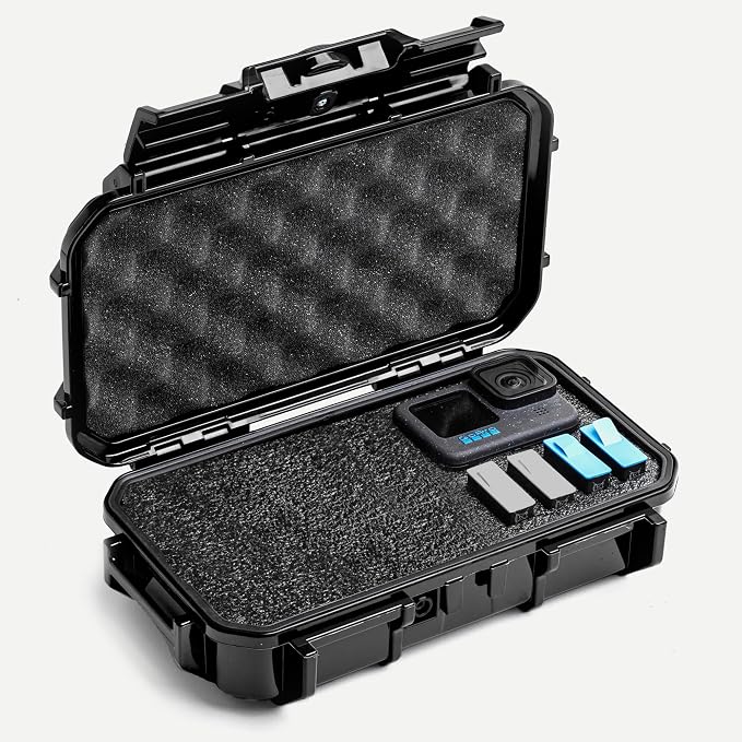 Evergreen Dry Box Tech Organizer – For Camera, Cables, Hard Drives, Memory Cards, Keys, Compatible with GoPro, Airtags (Medium, PROFoam, Black) by EvergreenCases