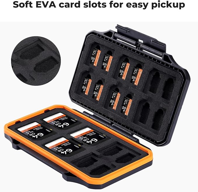K&F CONCEPT 36 Slots Memory Card Case for SD Micro SD SDXC SDHC TF | Anti-Shock Carrying Storage Card Holder Water-Resistant for 24 Micro SD SDXC SDHC TF Cards and 12 SD SDXC SDHC Cards, PM03 - Image 4