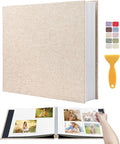 Super Large Photo Album Self Adhesive Scrapbook Album for 8×10 10×12 and Bigger Pictures DIY Magnetic Linen Cover Album 80 Sheets/160 Pages for Birthday Women Mom Wedding Baby Family Gifts by HenPisen