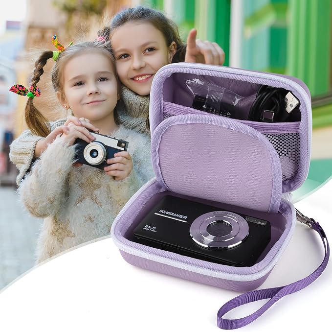Digital Camera Case for AbergBest 21 Mega Pixels 2.7" LCD Rechargeable HD/Kodak Pixpro/Canon PowerShot ELPH 180/190/Sony DSCW800/DSCW830 Cameras, Travel Carrying Protective Case for Camera- Purple - Image 6