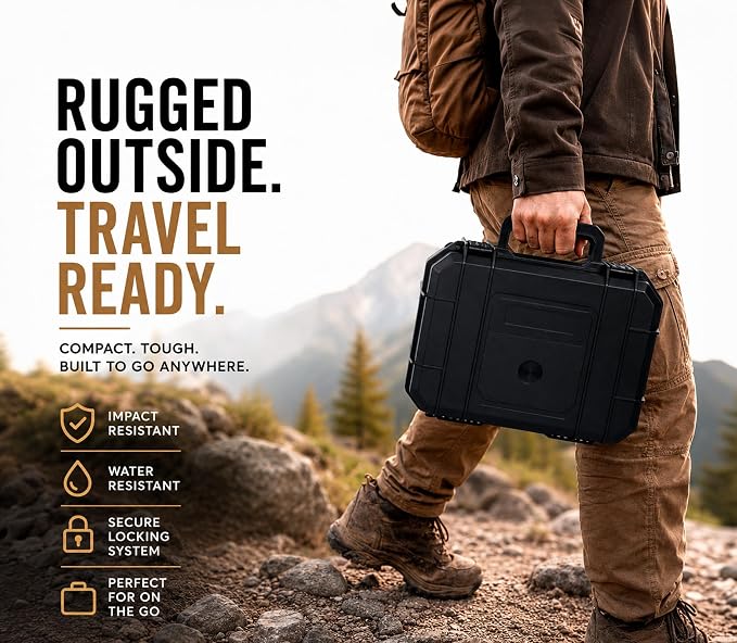 Large Black Waterproof Hard Case with Combination Lock & Customizable Foam – Impact-Resistant Portable Storage for Cameras, Drones, Tools, Ammunition & Valuables - Image 6