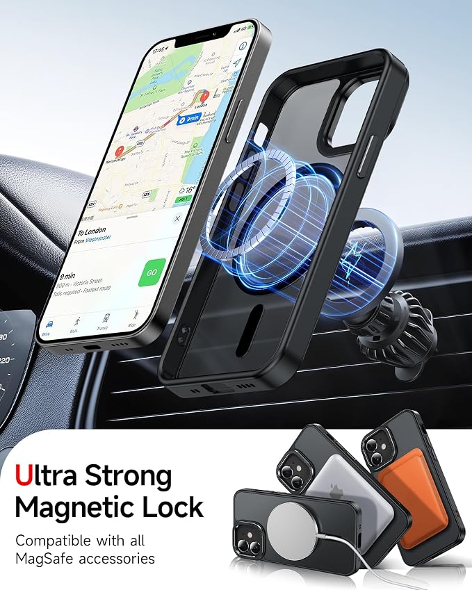 LeYi for iPhone-13 Mini Case/i Phone 12-Mini Cases for Magsafe, Black | with 12Mini 13Mini Screen Protector X2+ iphone12 Mini iphone13 Mini Camera Lens Cover X2 Magnetic Protective Hard mini12 - Image 3