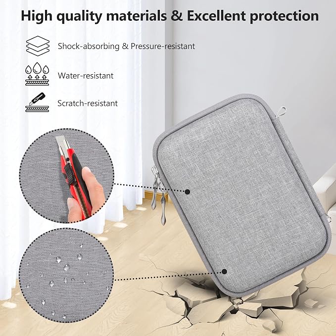 Hard Carrying Case for Kodak Step Instant Smartphone Photo Printer - Portable Mini Color Wireless Mobile Printer, Zipper Mesh Pocket for USB Cable, Photo Paper, Grey - Image 5