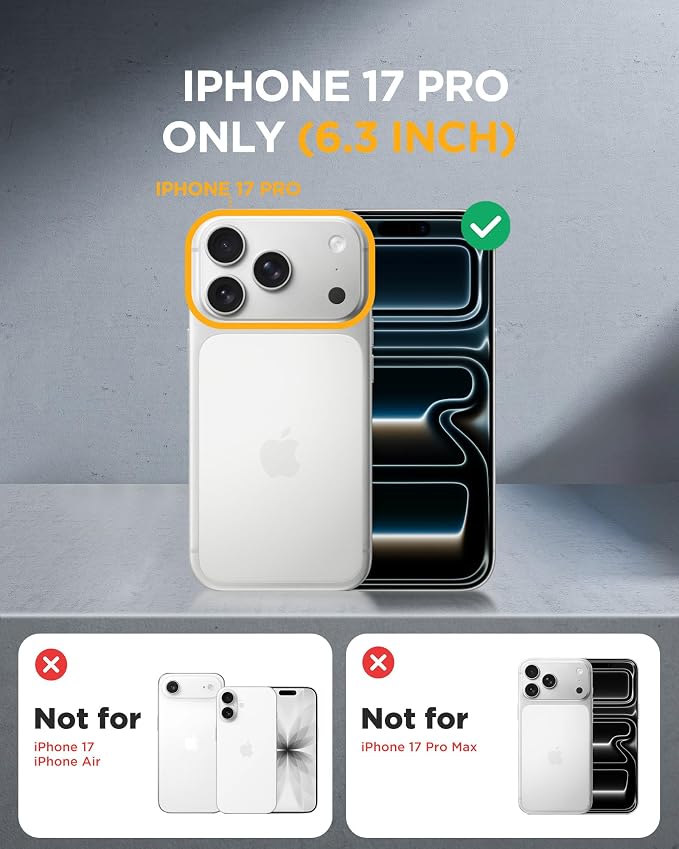miracase for iPhone 17 Pro Privacy Series Case, Magsafe, Black | Built-in Privacy Screen Protector | 360° Full Protection | Colored Bezel & Clear Back | Shock-Absorbent | 6,3 Inch - Image 7
