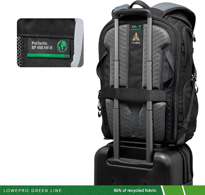 Lowepro ProTactic BP 450 AW III Camera Backpack, 4-point Access, Professional Camera Bag, DSLR/Drones/Mirrorless, Up to 16" Laptop, Rain Cover, for Photographer,Videographer, Volume 28L - Image 7