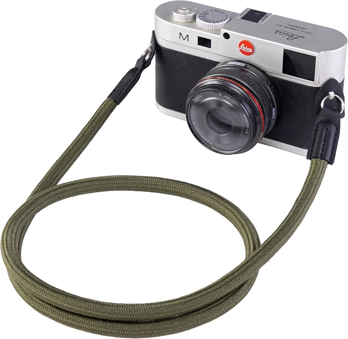 Camera Strap Vintage 100cm Nylon Climbing Rope Camera Neck Shoulder Strap for Micro Single and DSLR Camera.(Army Green) by Eorefo