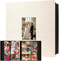 Aevdor Large Capacity 4x6 Photo Album, 1000 Photos, Linen Cover, Beige | Black Inner Pages, 3 Horizontal and 2 Vertical Pockets per Side, Front Photo Window, Family, Wedding & Travel Memories by Aevdor