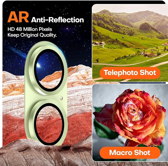 for iPhone 16/16 Plus/iPhone 17 Camera Lens Protector- Sage | Aluminum Alloy, Tempered Glass Camera Cover, Nano Reinforced Adhesive, Accessories, Anti-Drop, Anti-Scratch, Case Friendly - Image 4