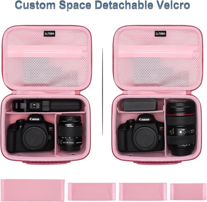 Small Camera Case Bag for Canon EOS Rebel T7/R50//R100 DSLR Camera Rosein | Hard Carrying Travel Case for Canon EOS Rebel T7/R50//R100/R6 Mark II/R8/R6 Mark III/R50 V/T6/R10/R5 Mark II DSLR SLR Camera - Image 2