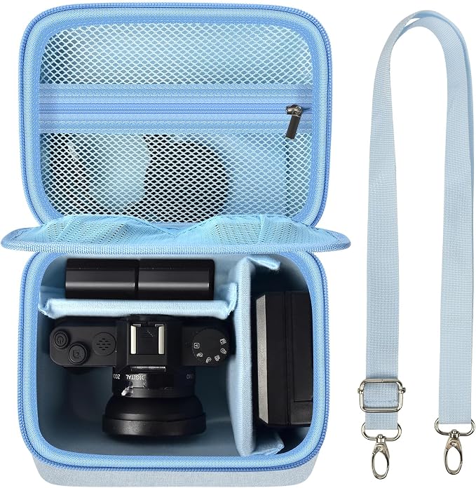 ANKHOH Vlogging Camera Case for Duluvulu/Zostuic/YIGLLO/Gavonde/Canon/Kodak | SD Card & Battery Storage, Accessory Pocket, Travel Carrying Bag, Case Only, For Creators Photography & Travel, Grey by Ankhohstoragehardcase