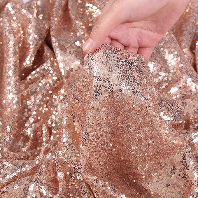 Poise3EHome Rose Gold Sequin Backdrop, 20Ft x 10Ft Glitter Photography Background Curtains for Party Baby Shower Wedding Birthday Christmas Thanksgiving Halloween Decoration - Image 6