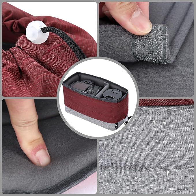 Koolertron Waterproof DSLR Camera Bag with Removable Insert, Adjustable Compartments, Fits in Camera Bags - Protective Case for DSLR/SLR Cameras & Accessories - Image 5