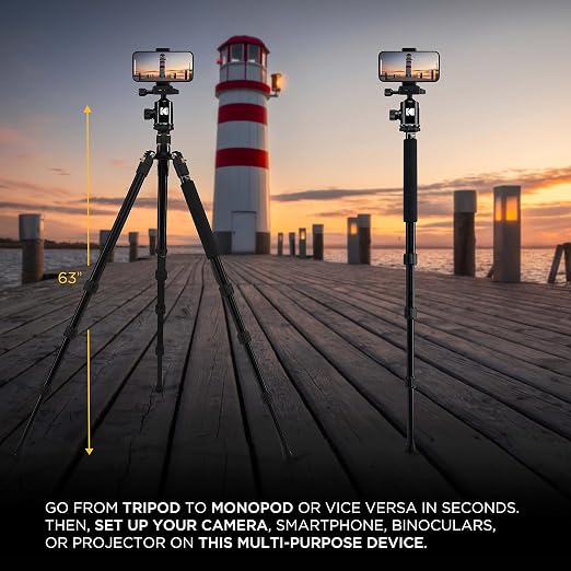 KODAK 63-Inch 2-in-1 Tripod & Monopod, Bluetooth Remote - Image 5