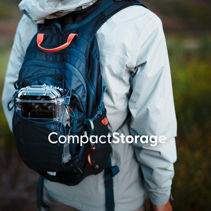 Evergreen Dry Box Tech Organizer – For Camera, Cables, Hard Drives, Memory Cards, Keys, Compatible with GoPro, Airtags (Large, Rubber Boot, Orange) - Image 5