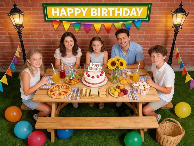 7x5ft Backdrop for Birthday Party Decorations | Large Red Brick Wall Photography Background - High-Definition Elmo Theme Banner for Cake Table Decor, Photo Studio Props - Image 7