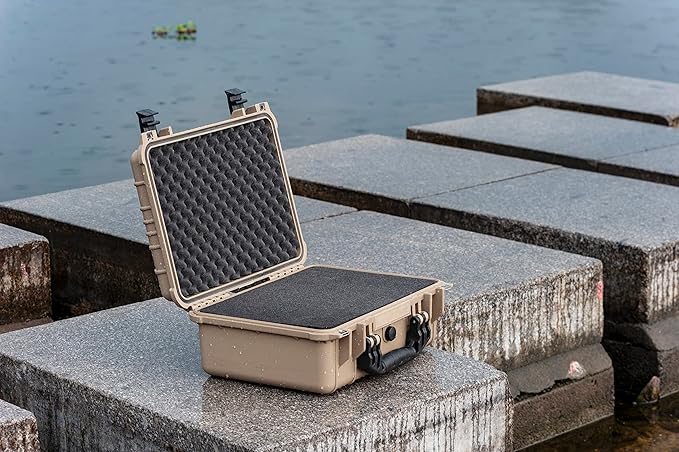 MEIJIA All Weather IP67 Waterproof Hard Camera Case,Hard Protective Case,Hard Case with Customizable Foam,Fit Use of Drones,Camera,Equipments,Pistols(Desert Tan,15.98x12.99x6.85inches) - Image 6