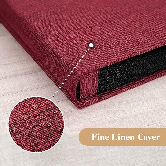 potricher Photo Album 4x6 Pictures, 100 Pockets, Linen Cover, Red | Linen Cover, Front Window, Large Capacity 4x6 Picture Albums, Photo Book for Family, Wedding, Anniversary, Baby, Keepsake - Image 6