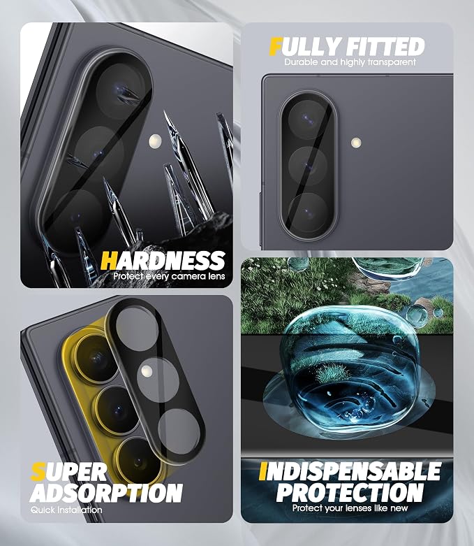 (3 Pack) Orzero Camera Lens Protector Compatible for Samsung Galaxy Z Fold 8 Ultra/Fold 7, Protector de Cámera Tempered Glass 9H Precise Camera Cutouts Anti-Scratch Does Not Affect Night Shots and Flash - Image 6