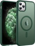 FNTCASE for iPhone 11 Pro Case, Fit for Magsafe, Translucent Matte Back | Magnetic Phone Cases, 14FT Military Grade Drop Protection, Shockproof Bumper, Slim Protective Cover, Green by FNTCASE