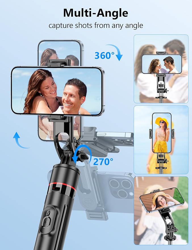70" Extendable Selfie Stick Tripod, Automatic Phone Tripod with Magnetic Remote & 1/4" Screw, Lightweight Travel Tripod Stand for iPhone/Android & Camera, Vlog Video Recording - Image 5