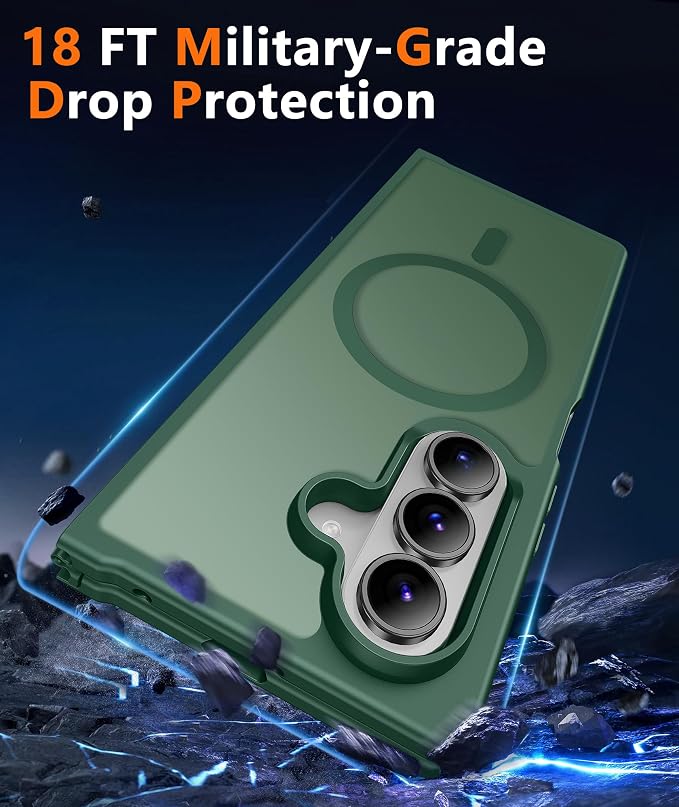 FNTCASE for Samsung Galaxy Z Fold 8 Ultra / Z Fold 7 Case, Fit for Magsafe | Screen Protector, Translucent Matte, 18FT Military Grade Drop Protection, Shockproof Protective Phone Cover, Green - Image 5