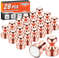 FINDMAG 28 Pack Magnets for Fridge, Whiteboard Magnets, Rose Gold | Strong Fridge Magnets for Pictures Display in Kitchen, Classroom, Locker and Office, Accessories Decorative, Easy to Move by FINDMAG