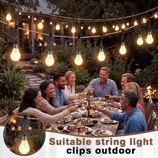 Frienda 25 Pcs Grid Wall Hooks Stainless Steel S Hooks Clips Gridwall Shelf Accessories for Hanging Outside String Lights Picture Photos Drying Clothes Garage Display Retail Art Craft (Black) - Image 6