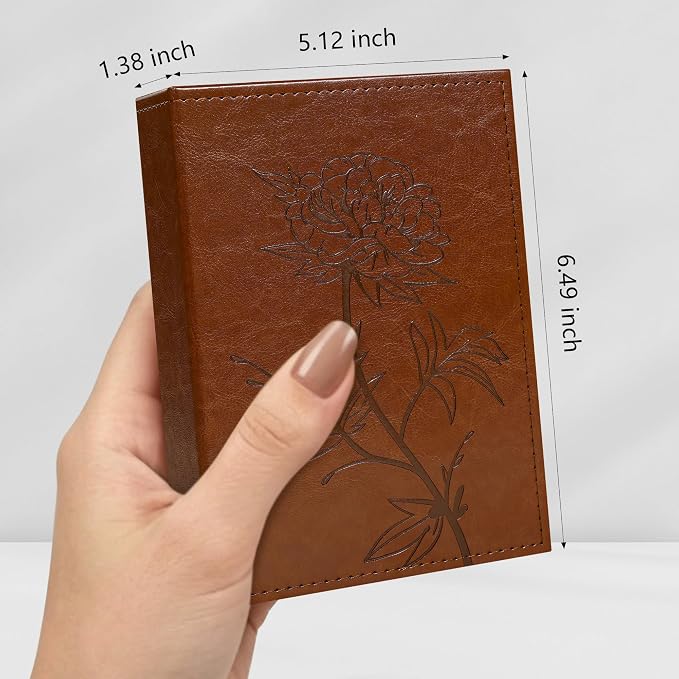 Vienrose 4x6 Photo Album 2 Pack Holds 52 Photos Each Vegan Leather | Vertical pockets, Brown, Portable, Memory album, Family Wedding Baby Travel - Image 2