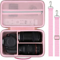 Hard Case for Canon EOS Rebel T7/T100/R50/R100 DSLR Camera with Lens | Fits for Canon T7/T100/R50/R100/R5/R6 V//R6 Mark II DSLR Camera and Lens, With Shoulder Strap, Protective Case, Pink by Baval
