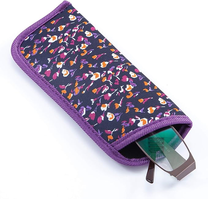 TRIUMPH VISION 3 Pack Reading Glasses Pouch Soft Case Eyeglass Sleeve Slim | Alternative to Bulky Case in bag, Lightweight Lined Padded Protect Optical lens Slip in, Cute Pattern Portable for Daily Use - Image 3