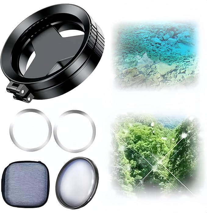 2-in-1 Magnetic CPL & Star Filter Lens, New Magnetic Cellphone Lens 52mm Universal Phone Lens CPL Polarizer Filter, Magnetic Lens Filter for Phones Improve Shooting Effects (Star Filter Lens 1Pcs) by IKPOPIM