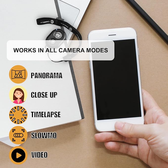 CamKix Camera Shutter Remote Control with Bluetooth Wireless Technology - Create Amazing Photos and Videos Hands-Free - Works with Most Smartphones and Tablets (iOS and Android) - Image 2
