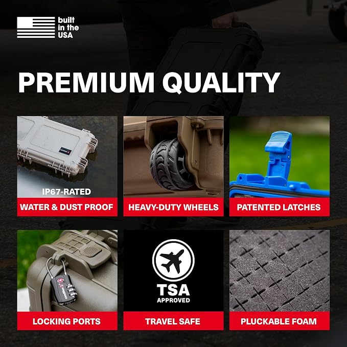 Condition 1 45" Empty Waterproof Hard Case with Wheels, Black | Lockable TSA Approved Storage Trunk for Gear, Camera, Equipment, IP67 Waterproof Rated, Made in USA, 44.52"x16.30"x12.90" - Image 3