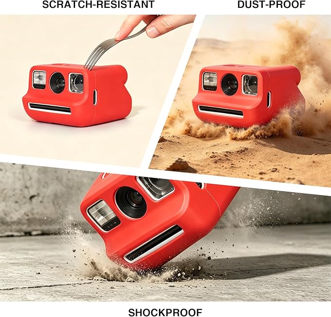 Silicone Case for Polaroid Go/Go Gen 2 Instant Print Camera, Red | Protective Cover for Polaroid Go, Soft Silicone Case, Travel Cover Storage Bag, Wrist Strap, All-Round Protection, No Camera - Image 5