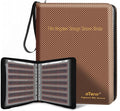 eTone Film Negative Storage Album, Black PU Leather, 50 35mm Acid-Free Sleeves, Triple Ring Binder Box, 13.18x7.08x1.96 Inch (Brown) by eTone