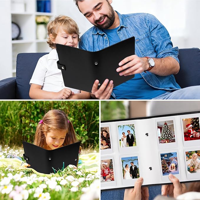 Ruibytree 320 Pockets Album for Instax Mini & Polaroid 2x3" Pictures,Black | Gift-Ready Packaging, PU Leather Cover, Acid-Free Pages, Side-Loading Clear Pockets, Durable Binding, Easy Photo Viewing - Image 3