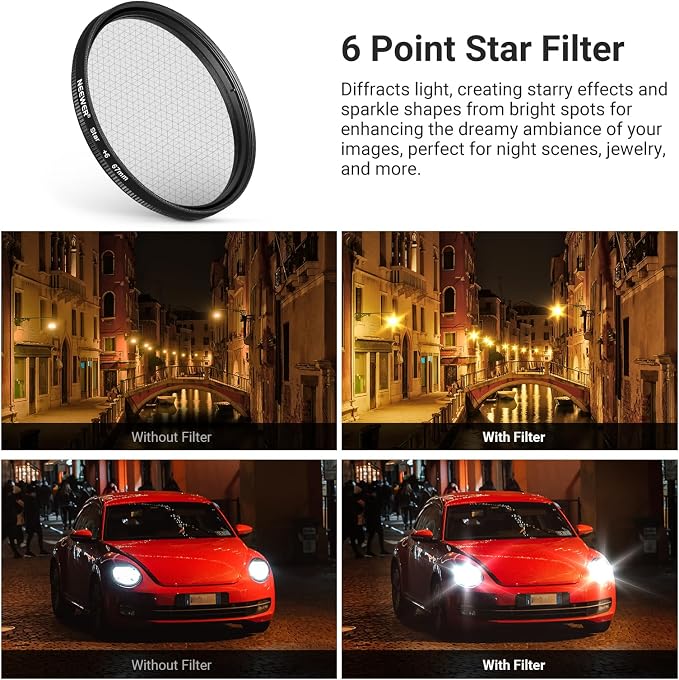 NEEWER 67mm ND Filter Kit with Cold Shoe Phone Filter Clip, 7 Pack 4X Graduated Color + Star + ND 32 + CPL Lens Filters, Compatible with iPhone 17 16 Android Samsung Galaxy S26 Ultra, FL-P15 - Image 5