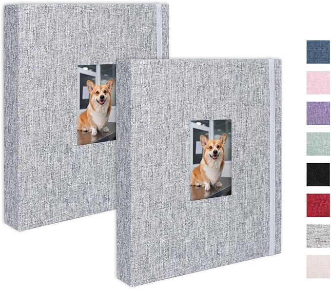 Mini Photo Album (2-Pack) for 2x3" Instax Mini & Polaroid Photos – Each Linen Album Holds 208 Photos by CHERRICH