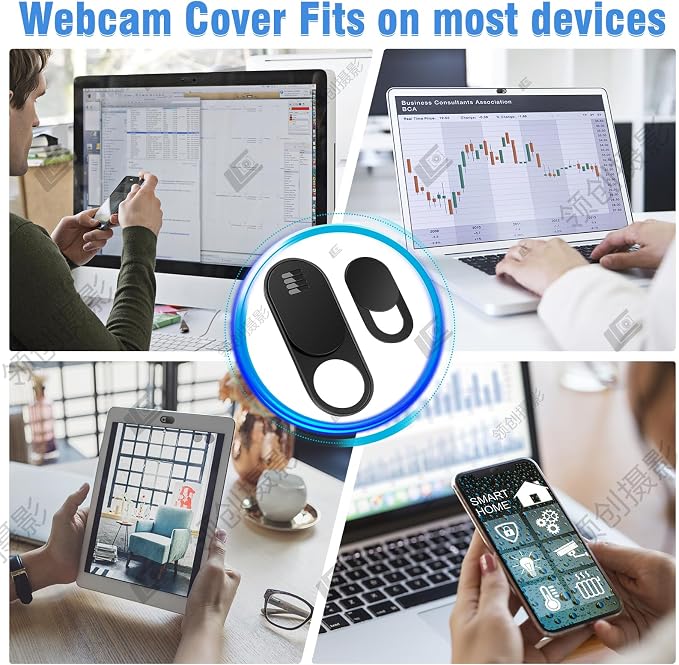 Laptop Camera Cover Slide,3 Large+3 Small Ultra Thin Webcam Cover Blocker | Web cam cover for Laptop,Computer,Tablet,Apple Devices and Tesla Model 3/Y Interior Cabin Camera, Protect Your Web Privacy - Image 6
