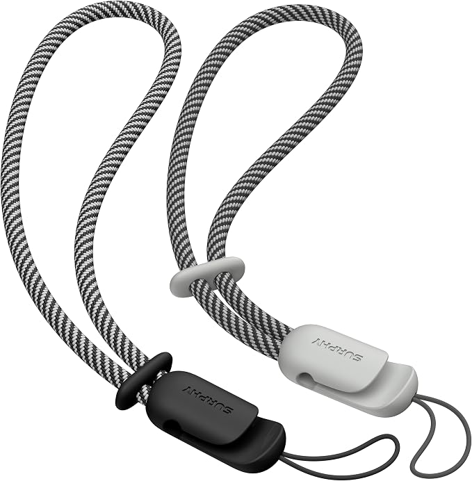 SURPHY 2 Pack Phone Lanyard, Phone Wrist Strap for Case, Camera Wrist Strap | Ultra-Light 2-Color Braided Phone Strap, Cellphone Charm Strap, Anti-Lost Wrist Lanyard for Women and Men, Black Gray by SURPHY