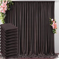 50 ft x 10 ft Wrinkle Free Brown Backdrop Curtain for Parties, 10 Panels 10ft Polyester Brown Photo Backdrop Drapes for Graduation Birthday Wedding Party Stage Curtains by Outpain