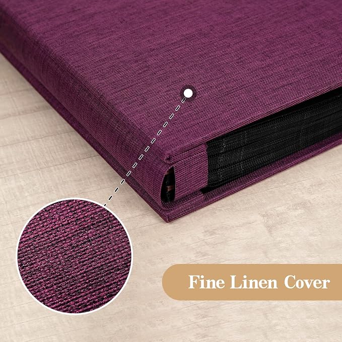 potricher Photo Album 4x6 Pictures, 1000 Pockets, Linen Cover, Purple | Linen Cover, Front Window, Large Capacity 4x6 Picture Albums, Photo Book for Family, Wedding, Anniversary, Baby, Keepsake - Image 6