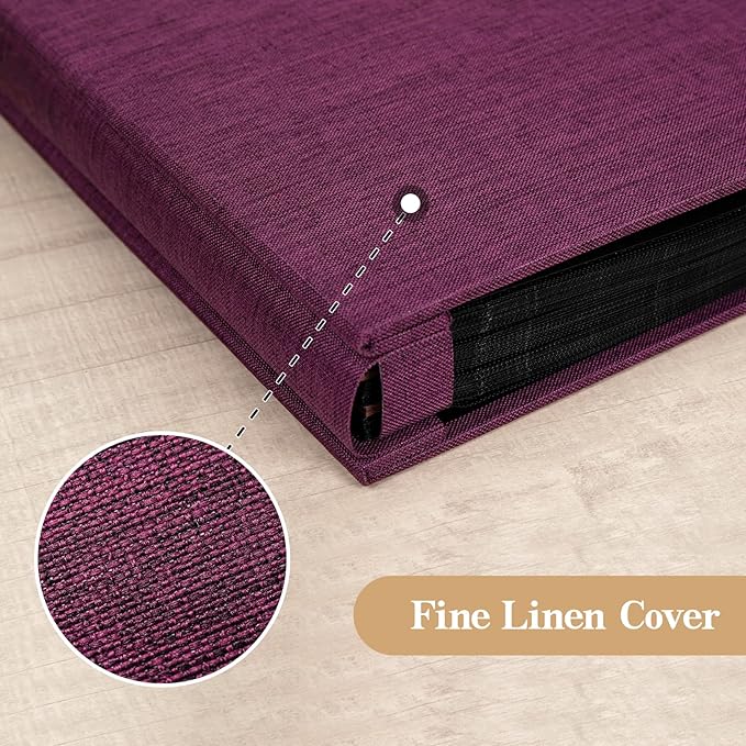 potricher Photo Album 4x6 Pictures, 300 Pockets, Linen Cover, Purple | Linen Cover, Front Window, Large Capacity 4x6 Picture Albums, Photo Book for Family, Wedding, Anniversary, Baby, Keepsake - Image 6