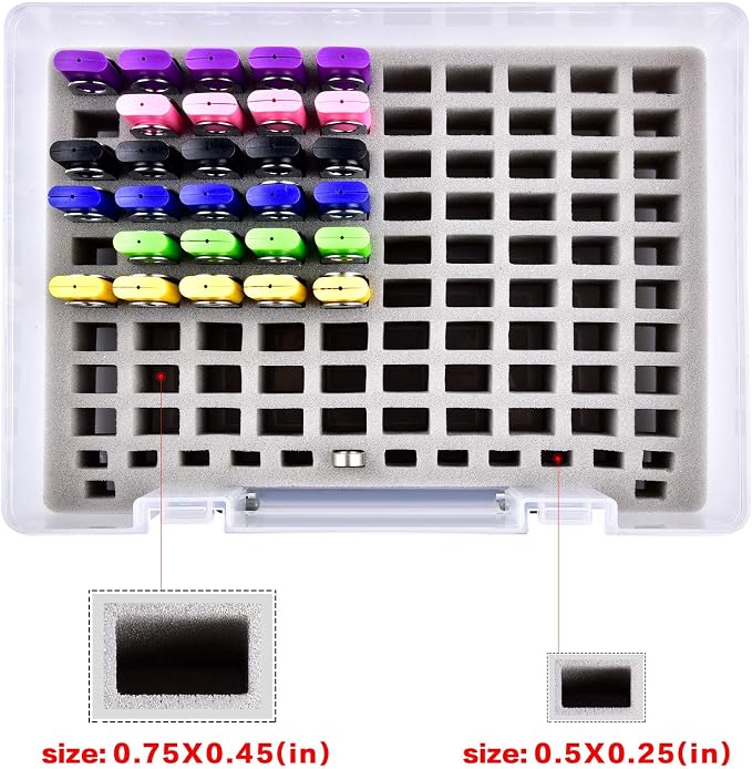 FULLCASE USB Flash Drive Case for SanDisk,for Samsung,for PNY,104-Slot | Hard Plastic Thumb Drive Organizer,for Lexar,for JOIOT,for SamData,for SIMMAX,Dual-size Removable Foam,Case Only White - Image 2