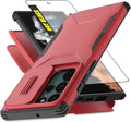 for Galaxy S22 Ultra Case with 1 HD Screen Protector & Slide Camera Cover [Military-Grade] Phone Case Heavy Duty Rugged Shockproof Protective Cover for Samsung Galaxy S22 Ultra(Red) by AWZHYDT